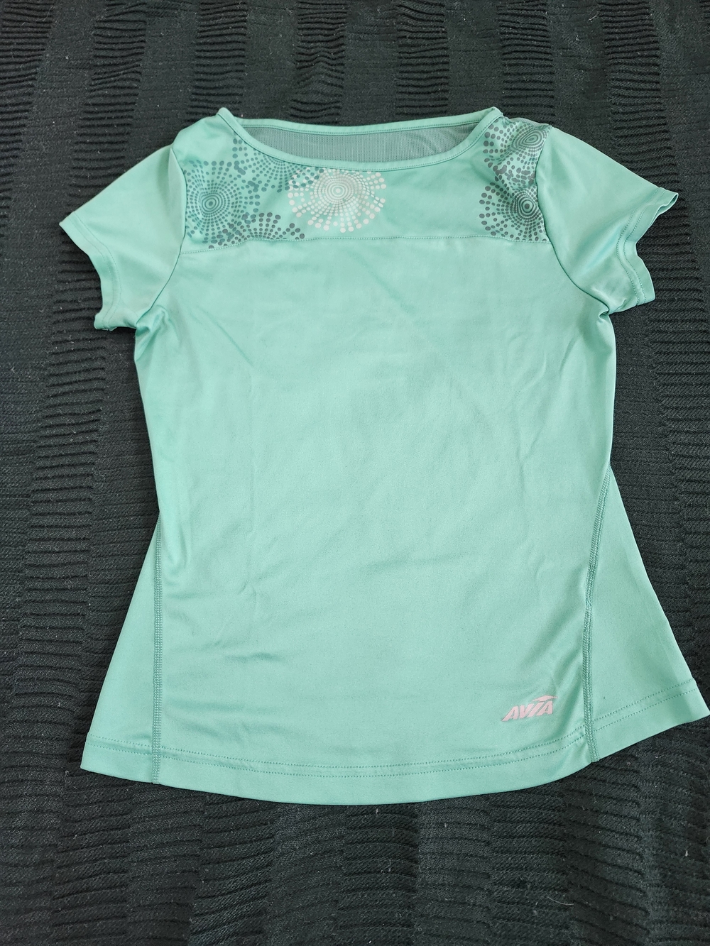 Short Sleeve Athletic Top Extra Small To Small Active Sport Green Teal Moisture
